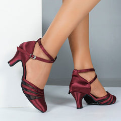Women's Satin Customized Heel Ballroom Dance Shoes Modern Dance Shoes