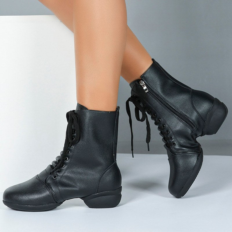 Women's Leatherette 4cm Heel With Lace-up Dance Shoes JazShoes