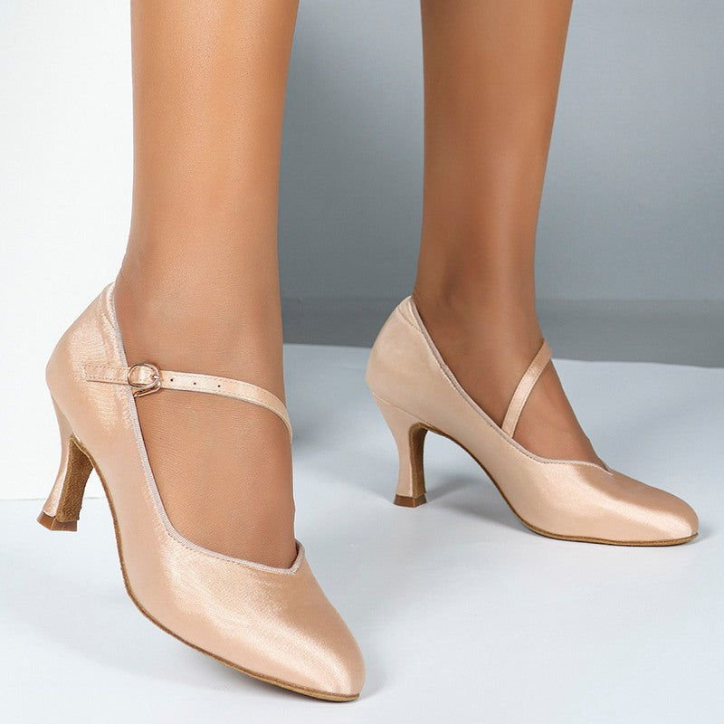 Women's Satin Customized Heel Modern Dance Shoes Ballroom Dance Shoes