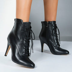 Women's Rubber Sole Customized Heel Rubber Sole JazShoes Lace-up Dance Heels Boots