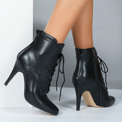 Women's Rubber Sole Customized Heel Rubber Sole JazShoes Lace-up Dance Heels Boots