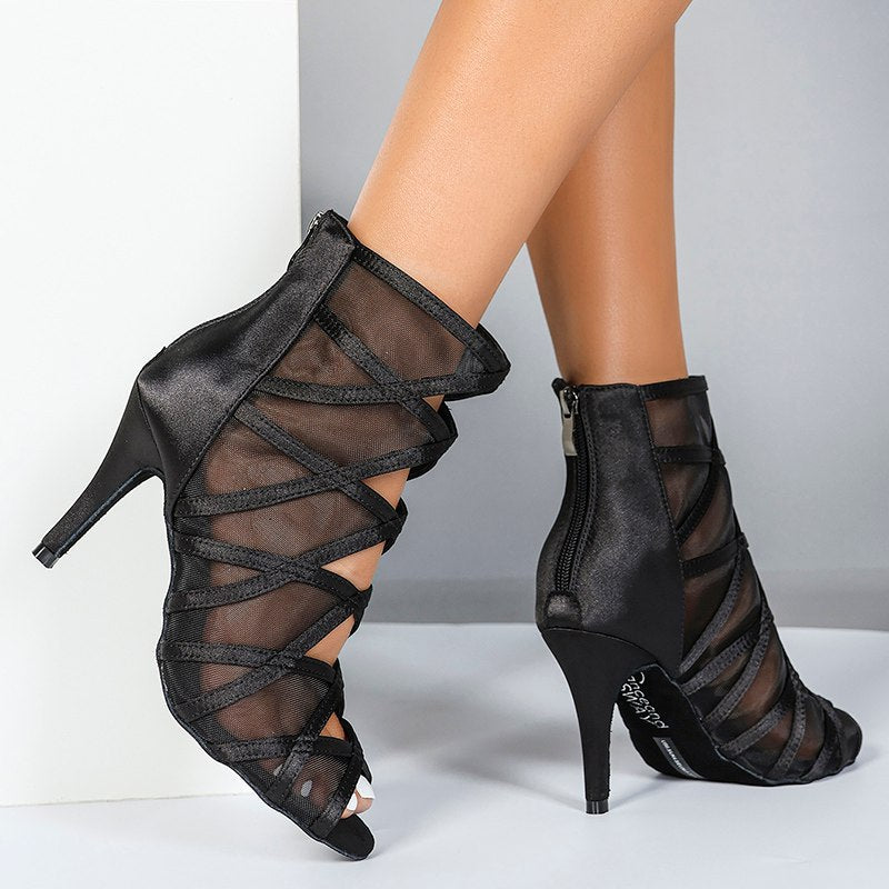 Women's Lace Customized Heel Heels Dance Boots JazSalsa Dancing Shoes