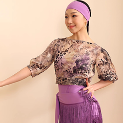 Women's Short Sleeves Latin Dance Tops Dance Wear Training Performance Dance Tops