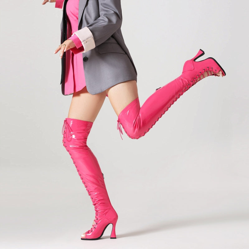 Women's Rose Red 7cm/10cm Dance Heels Boots JazShoes Pole Dancing Shoes
