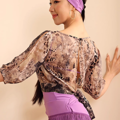 Women's Short Sleeves Latin Dance Tops Dance Wear Training Performance Dance Tops