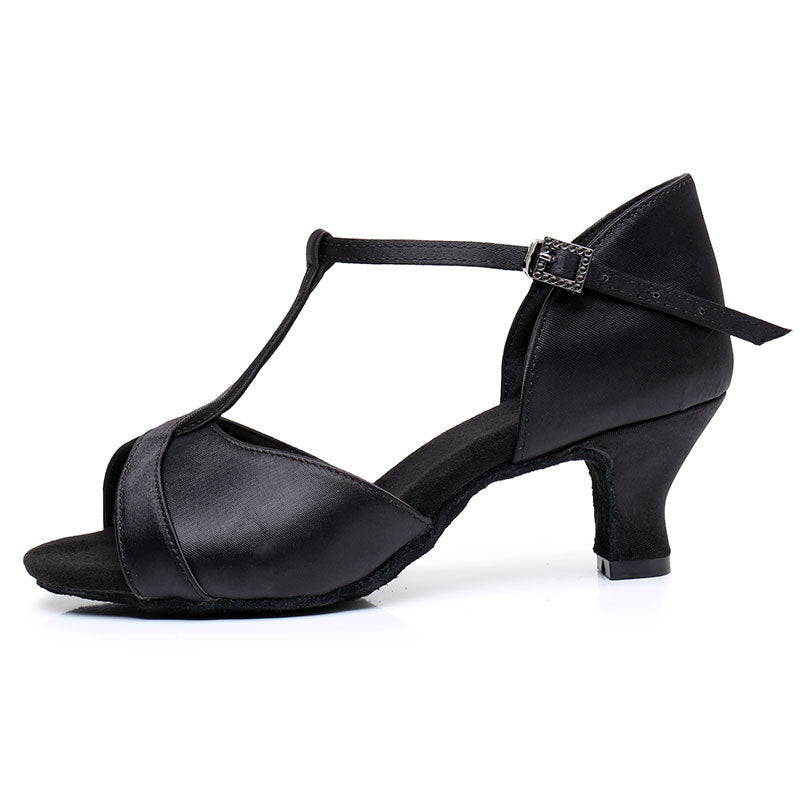 Women's Satin 5.5cm/7.5cm Heel Ankle Strap Latin Shoes Ballroom Dance Shoes