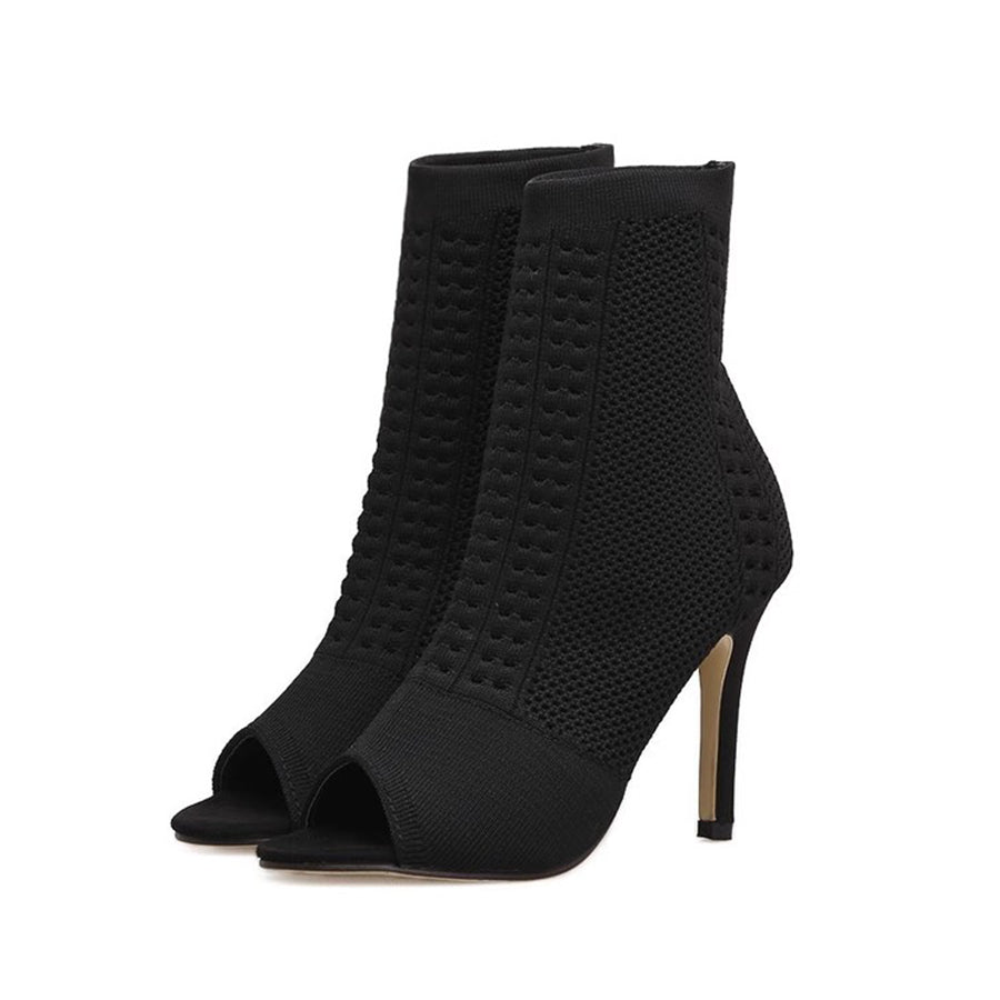Women's 10cm Rubber Sole Slim High Heel Salsa JazDance Shoes Heels Dance Boots