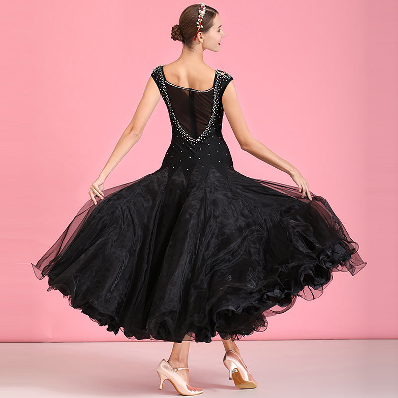 Women's Sleeveless Floral Print Ballroom Dance Costume Dress Modern Dance Swing Dress Training Performance Dance Wear