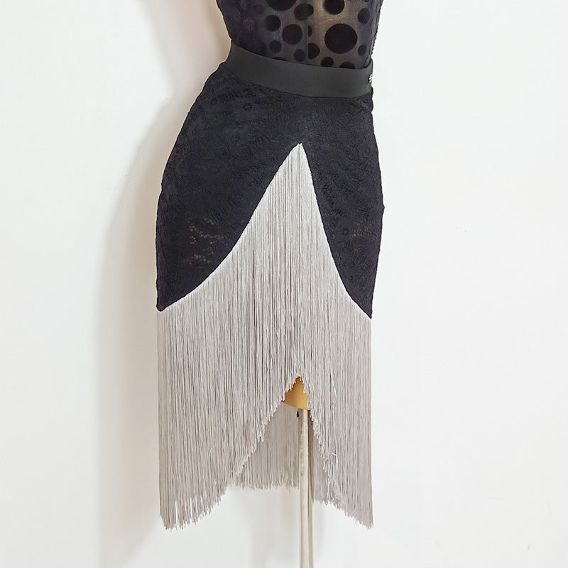 Women's Milk Silk Tassel Dance Srt Training Performance Dancewear