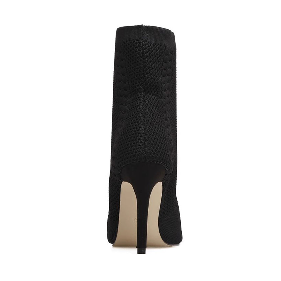 Women's 10cm Rubber Sole Slim High Heel Salsa JazDance Shoes Heels Dance Boots