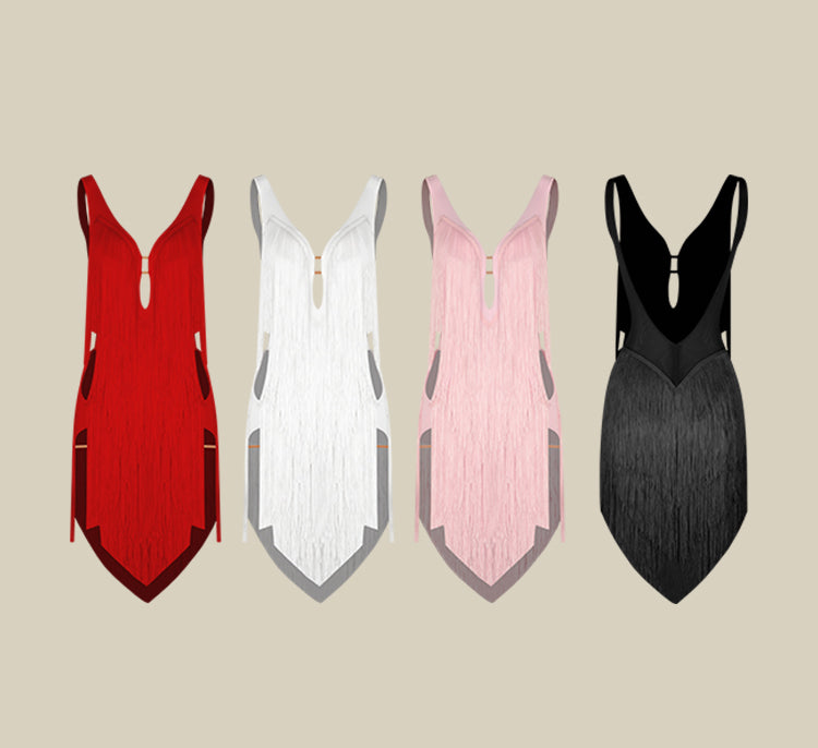 Women's Spaghetti Straps Tassel Dance Dress Dance Wear Training Performance Dress