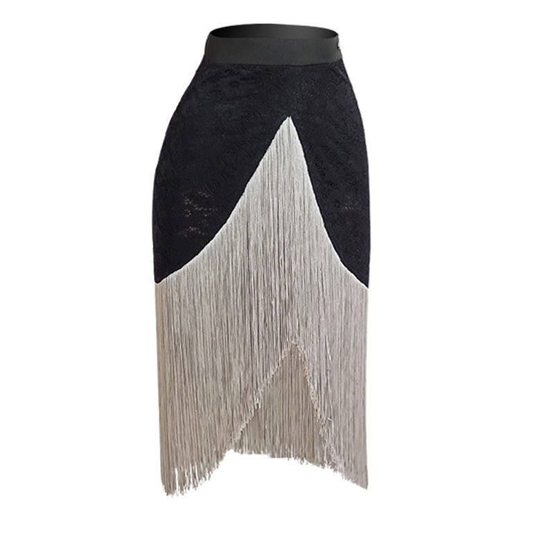 Women's Milk Silk Tassel Dance Srt Training Performance Dancewear