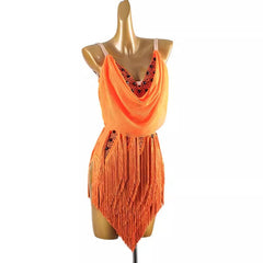 Customisable-Women's Tassel DanceWear Dance Dress Performance Wear