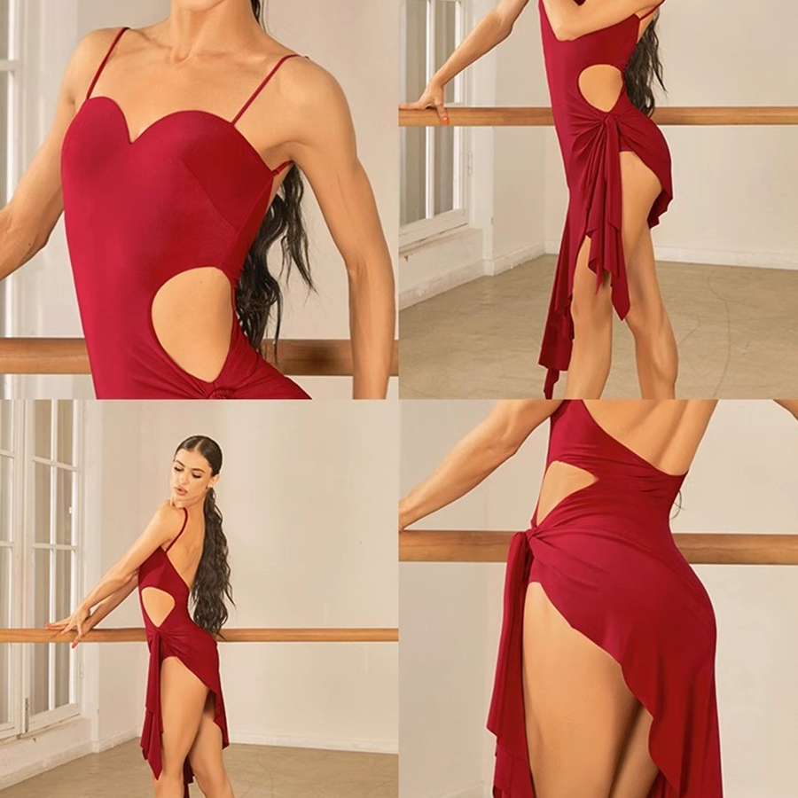 Women's Milk Silk Strapless Backless Dance Dress DanceWear