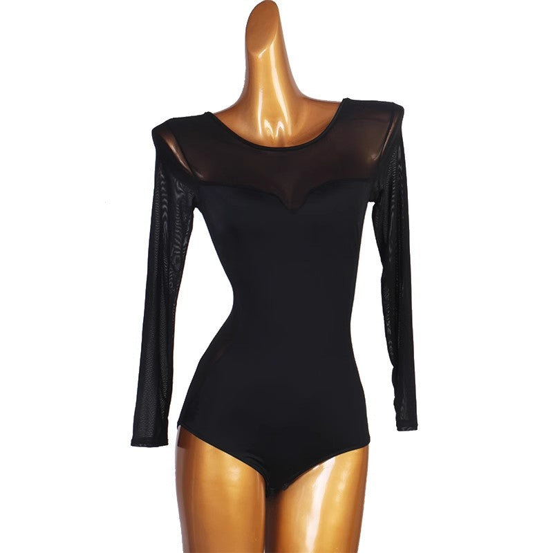 Women's V-neck Long Sleeve Latin Dance Tops Ballroom Dance Wear