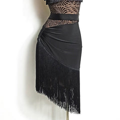 Women's Milk Silk Tassel Dance Srt Training Performance Dancewear