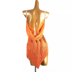Customisable-Women's Tassel DanceWear Dance Dress Performance Wear