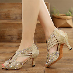 Women's Sparng Gliiter Customized Heels Dance Boots JazSalsa Dancing Shoes