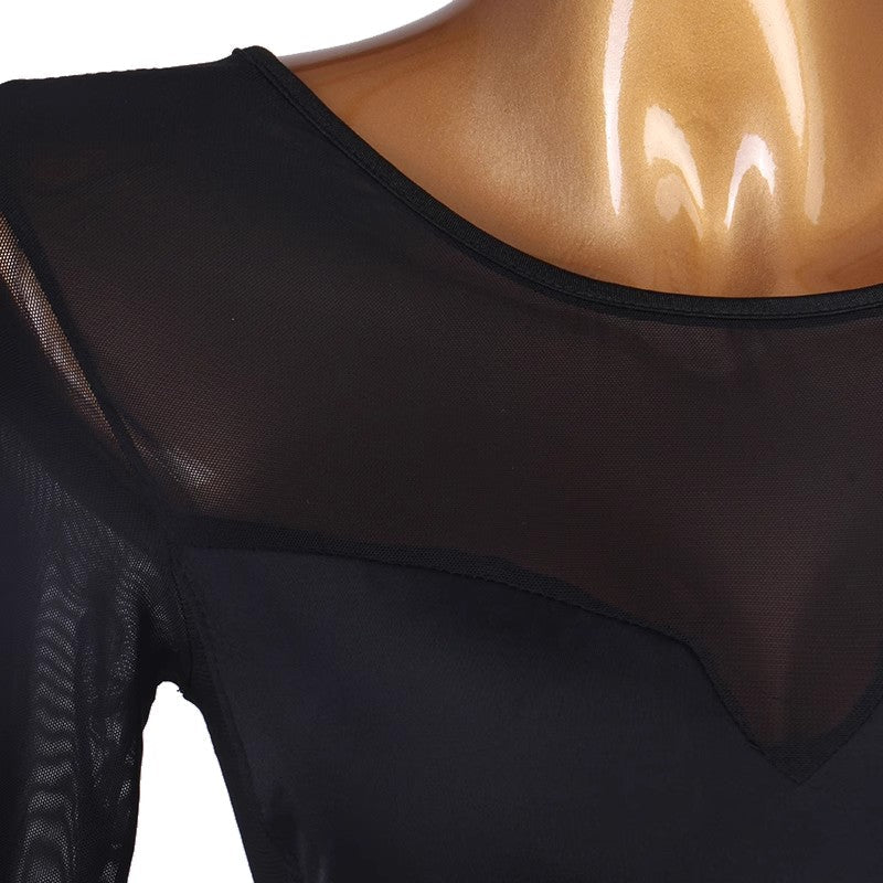 Women's V-neck Long Sleeve Latin Dance Tops Ballroom Dance Wear