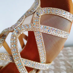 Women's Sparkling Glitter Customized Heel Latin Shoes Salsa Shoes Ballroom Dance Shoes