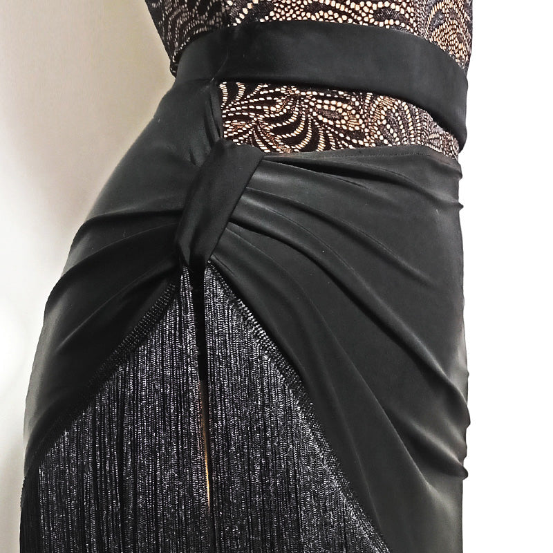 Women's Milk Silk Tassel Dance Srt Training Performance Dancewear