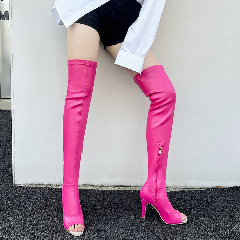 Women's 7cm/9cm Heel Rubber Sole Leatherette JazDance Boots Rubber Sole Pole Dancing Shoes