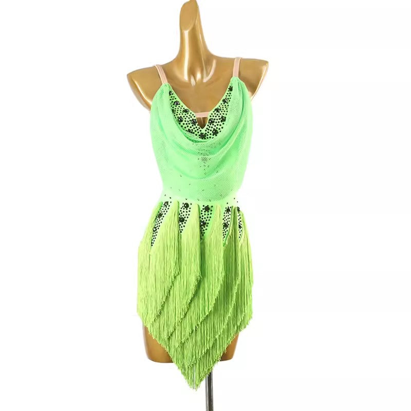 Customisable-Women's Tassel DanceWear Dance Dress Performance Wear