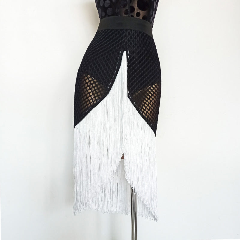 Women's Milk Silk Tassel Dance Srt Training Performance Dancewear