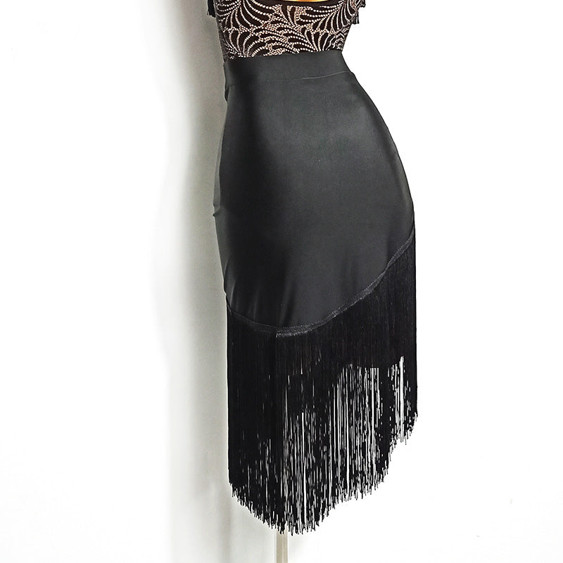 Women's Milk Silk Tassel Dance Srt Training Performance Dancewear