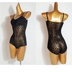 Women's Mesh 2 Piece Latin Dance Dress Dance Wear Bodysuit Training Performance Dress
