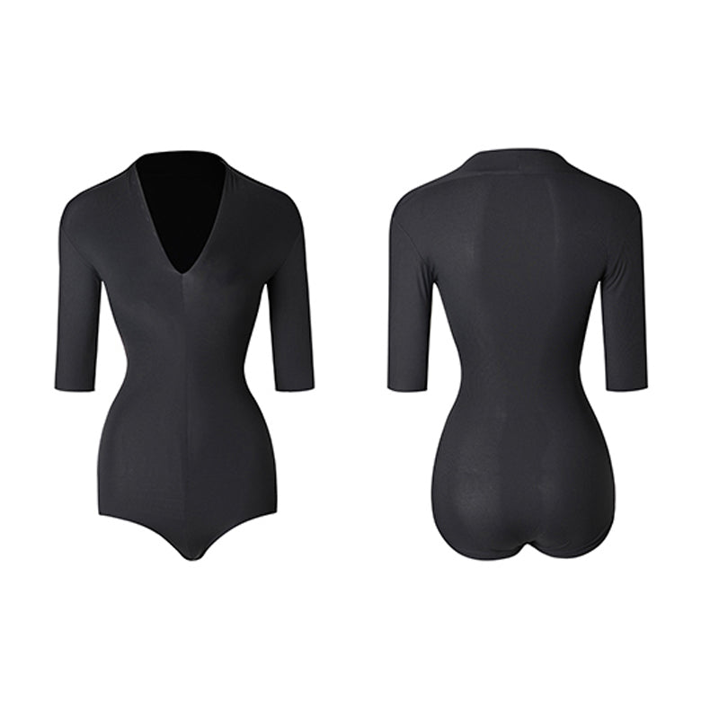 Women's Milk Silk Half Sleeve Latin Dance Bodysuit Dance Wear