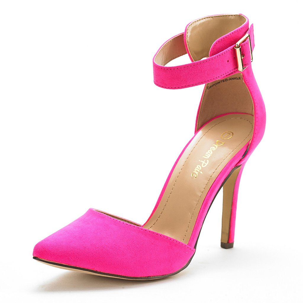 Pointed Toe Ankle Strap Stiletto Pumps