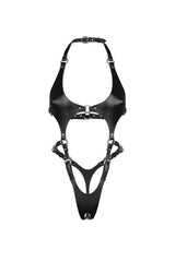Pamela Leather Crotchless Fullbody in Black