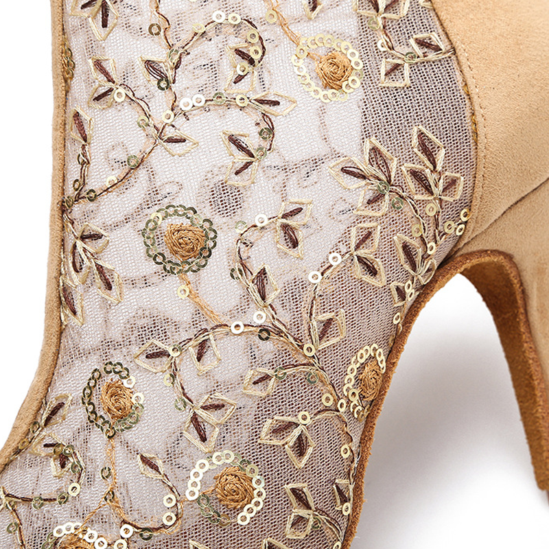 Women's Lace Customized Heel Heels Dance Boots JazSalsa Dance Shoes