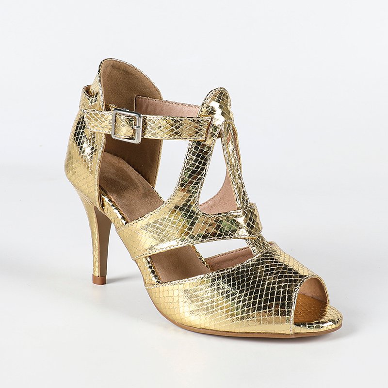 Women's Sparng Glitter Rubber Sole Customized Heel Latin Shoes Salsa Shoes Ballroom Dance Shoes