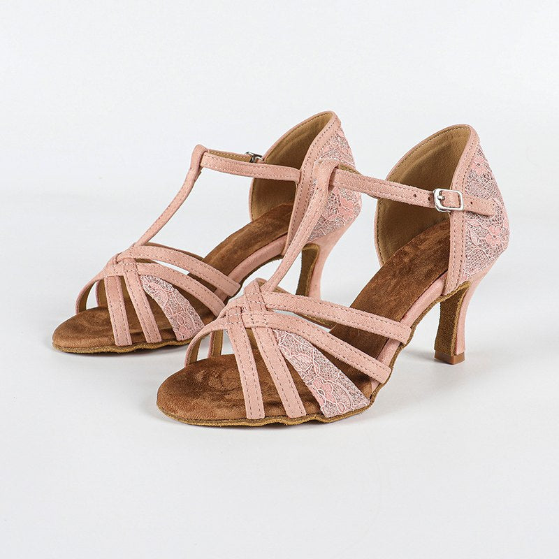Women's Pink Customized Heel Latin Dance Shoes