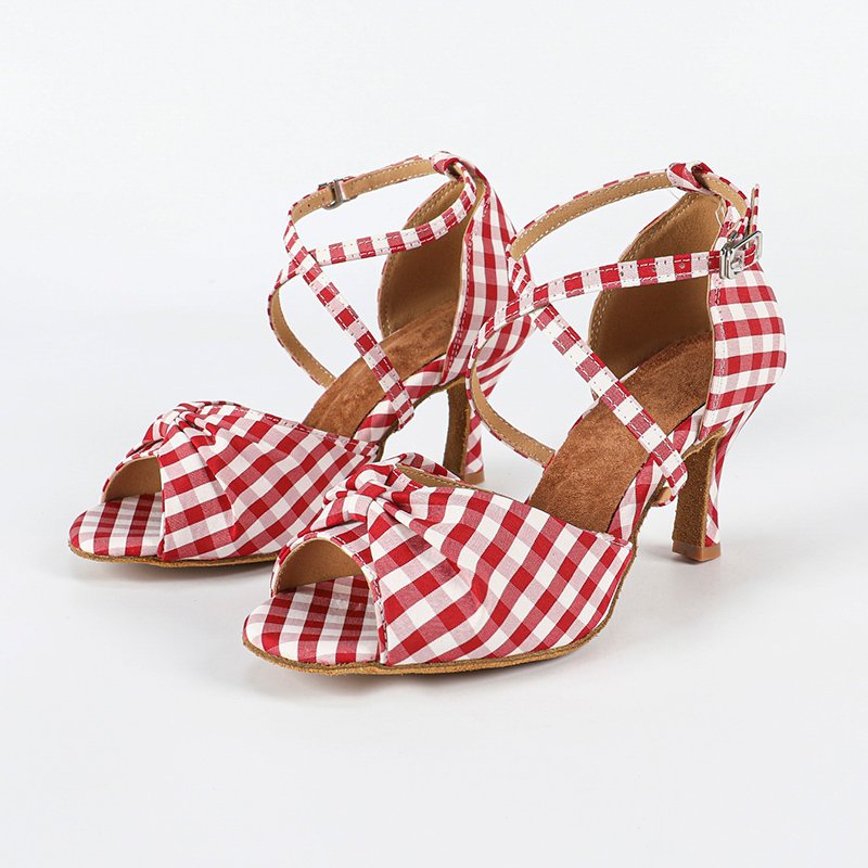 Women's Red Customized Heel Latin Dance Shoes Ballroom Dance Shoes