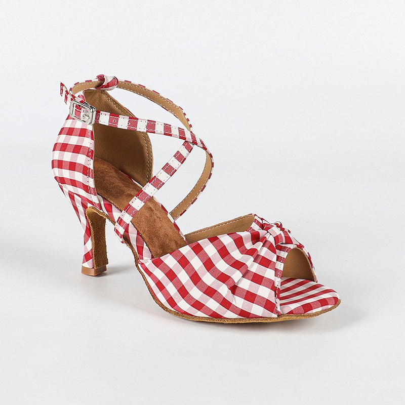 Women's Red Customized Heel Latin Dance Shoes Ballroom Dance Shoes