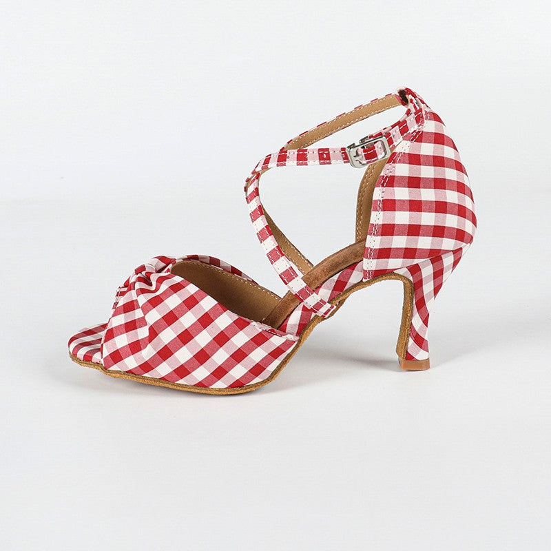 Women's Red Customized Heel Latin Dance Shoes Ballroom Dance Shoes