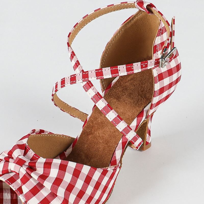 Women's Red Customized Heel Latin Dance Shoes Ballroom Dance Shoes