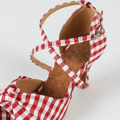 Women's Red Customized Heel Latin Dance Shoes Ballroom Dance Shoes