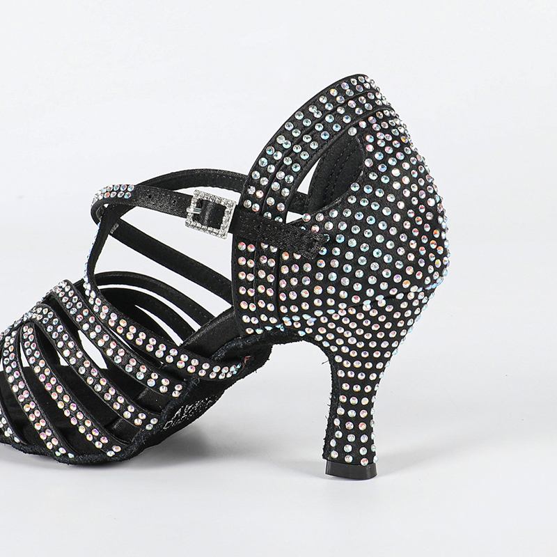 Women's Black Customized Heel Latin Dance Shoes Ballroom Dance Shoes
