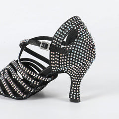 Women's Black Customized Heel Latin Dance Shoes Ballroom Dance Shoes
