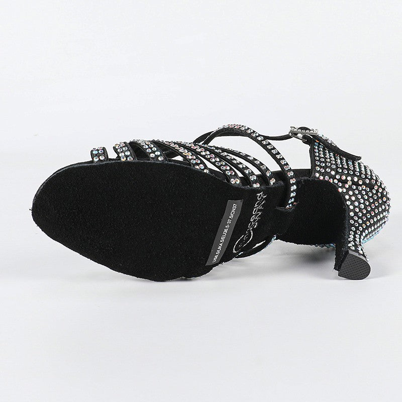 Women's Black Customized Heel Latin Dance Shoes Ballroom Dance Shoes