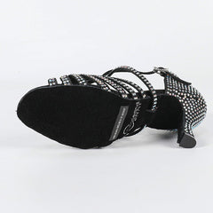 Women's Black Customized Heel Latin Dance Shoes Ballroom Dance Shoes