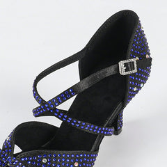 Women's Blue Customized Heel Latin Dance Shoes Ballroom Dance Shoes