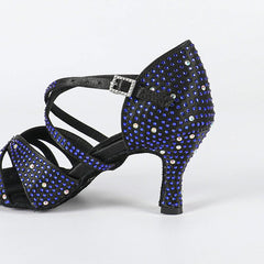 Women's Blue Customized Heel Latin Dance Shoes Ballroom Dance Shoes