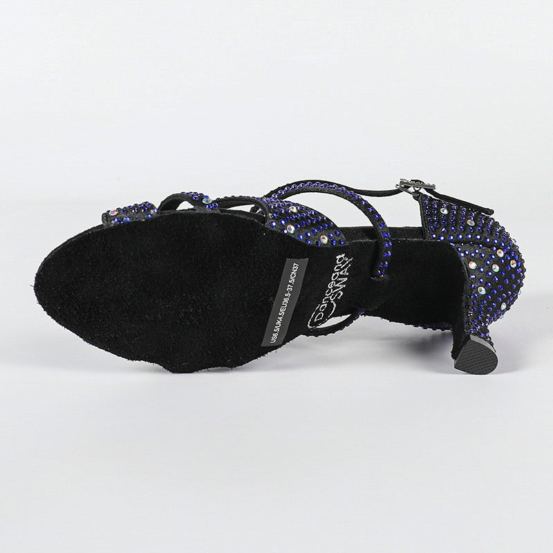 Women's Blue Customized Heel Latin Dance Shoes Ballroom Dance Shoes