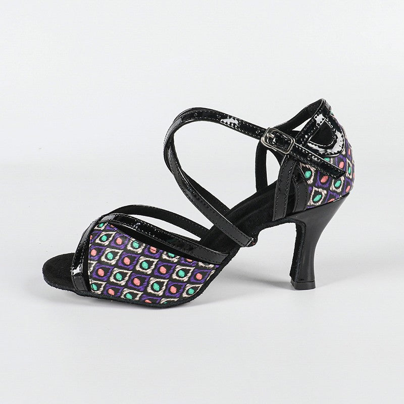 Women's Black Customized Heel Latin Dance Shoes Ballroom Dance Shoes