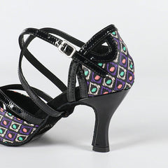 Women's Black Customized Heel Latin Dance Shoes Ballroom Dance Shoes
